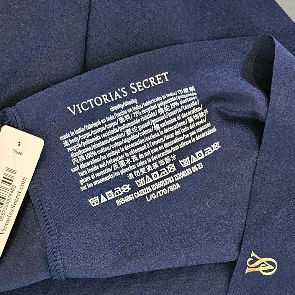 Victoria's Secret Women's Blue Low Rise Bikini No-Show Hiphugger Panty Size L - Picture 11 of 13